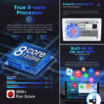 8 * 코르텍스TM A55 1.6GHZ CPU 10.1인치 2 딘 자동차 라디오 유니버설 자동차 장착 및 4 64G 스토리지 안드로이드 오토라디오