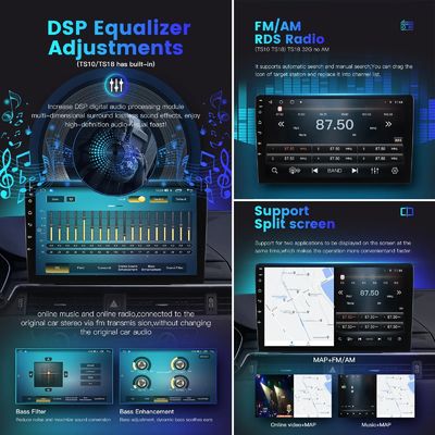 8 * 코르텍스TM A55 1.6GHZ CPU 10.1인치 2 딘 자동차 라디오 유니버설 자동차 장착 및 4 64G 스토리지 안드로이드 오토라디오
