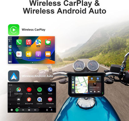 IP67 방수 5인치 IPS 화면 모터사이클 카플레이 GPS 내비게터 2인1 무선 애플 자동차 플레이 안드로이드 오토