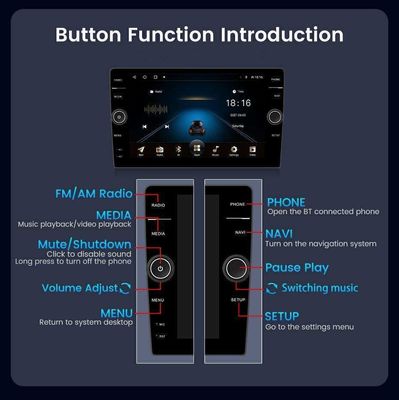 유니버설 연도 자동차 멀티미디어 내비게이션 전체 터치 화면 QELD 및 2GB 32GB RAM/ROM