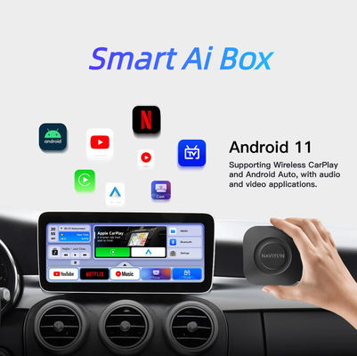 퀄컴의 QCM6125 8-코어 CPU 와이어리스 카플레이 Ai 박스 넷플릭스 유튜브 4G 64G LTE GPS