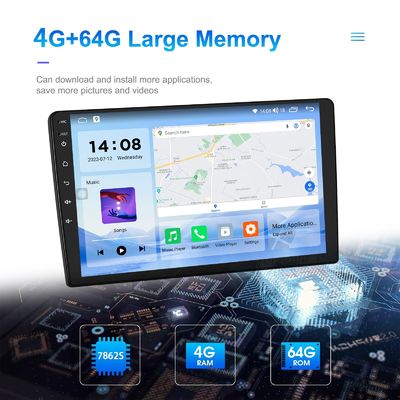QLED 스크린 안드로이드 9/10 인치 4G 램 64G 롬 사용자 지정 UI와 함께 듀얼 딘 자동차 MP5 플레이어