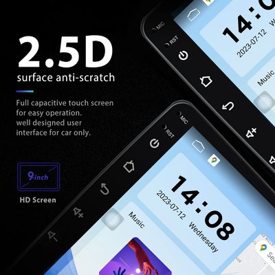 QLED 스크린 안드로이드 9/10 인치 4G 램 64G 롬 사용자 지정 UI와 함께 듀얼 딘 자동차 MP5 플레이어